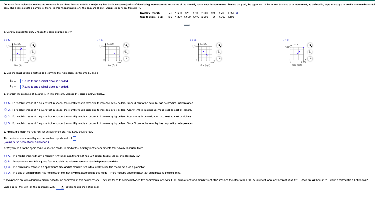  a. Construct a scatter plot. Choose the correct graph below. 1.