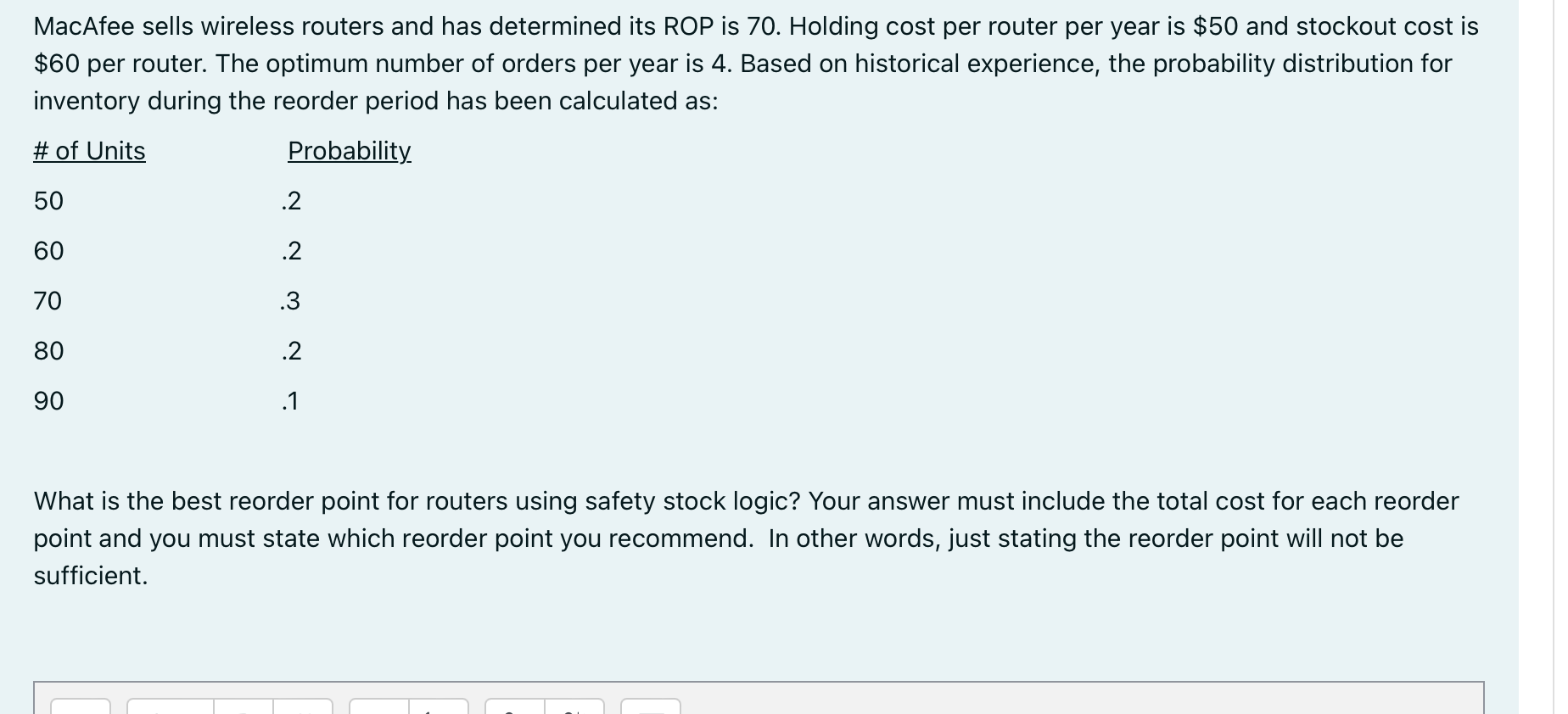 . Holding cost per router per year is \( \$ 50 \)