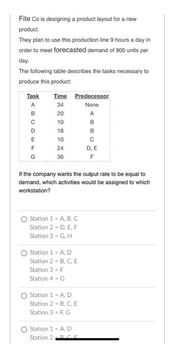  Fite \( \mathrm{Co} \) is designing a product layout for a