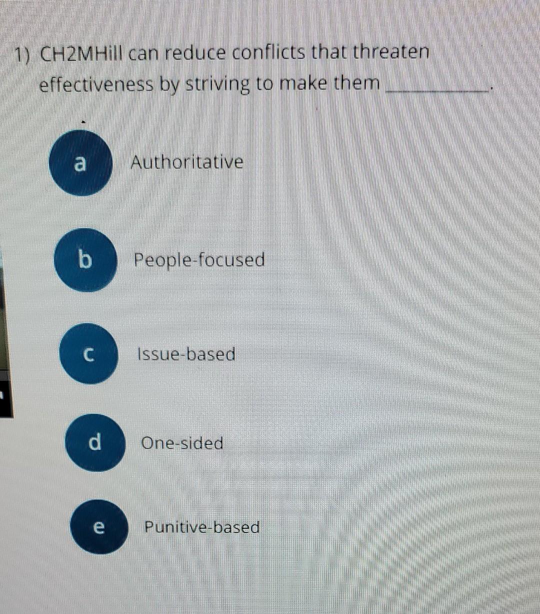 1) \( \mathrm{CH} 2 \mathrm{MH} \) ill can reduce conflicts that