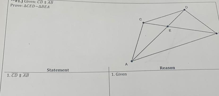 CD II Prove: ACED-ABEA Statement 1. CD II ij c Reason 1.