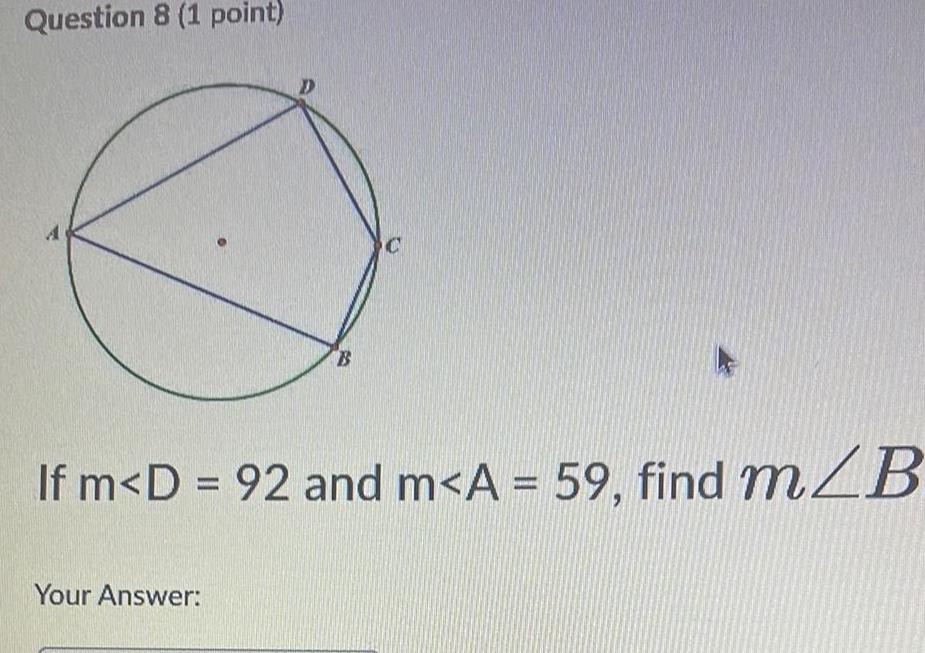 Question 8 (1 point) If m