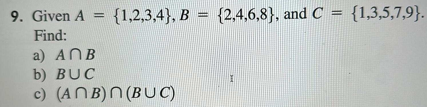 6 8 and C a ANB b BUC c ANB N BUC