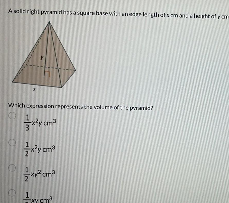 length of x cm and a height of y cm X Which