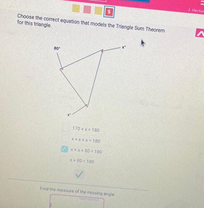 this triangle 80 170 x 180 X x x 180 x x