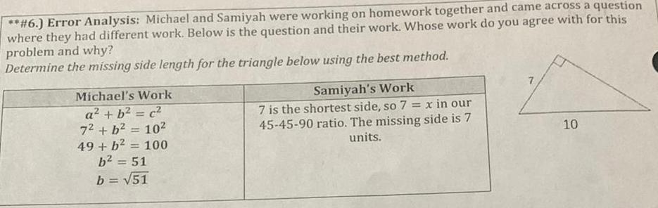 and came across a question where they had different work Below is