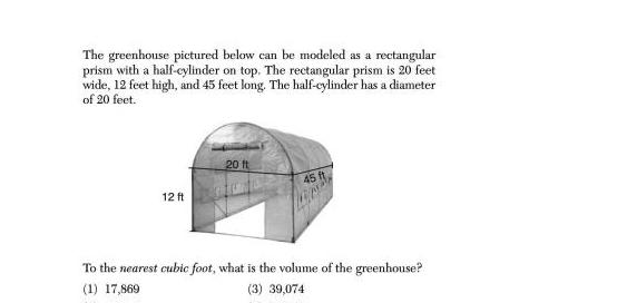 with a half cylinder on top The rectangular prism is 20 feet