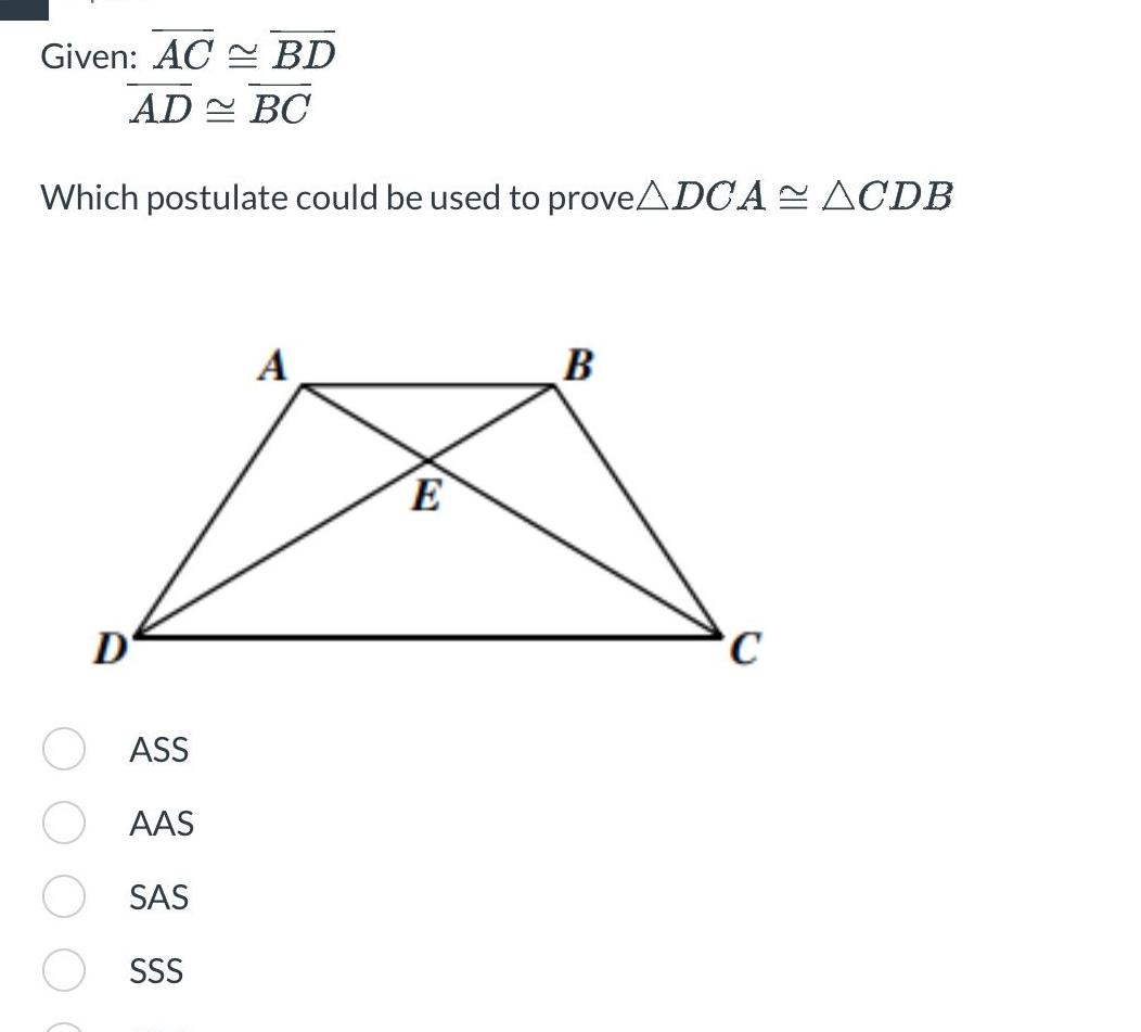 proveADCA ACDB D ASS AAS SAS SSS A E B C