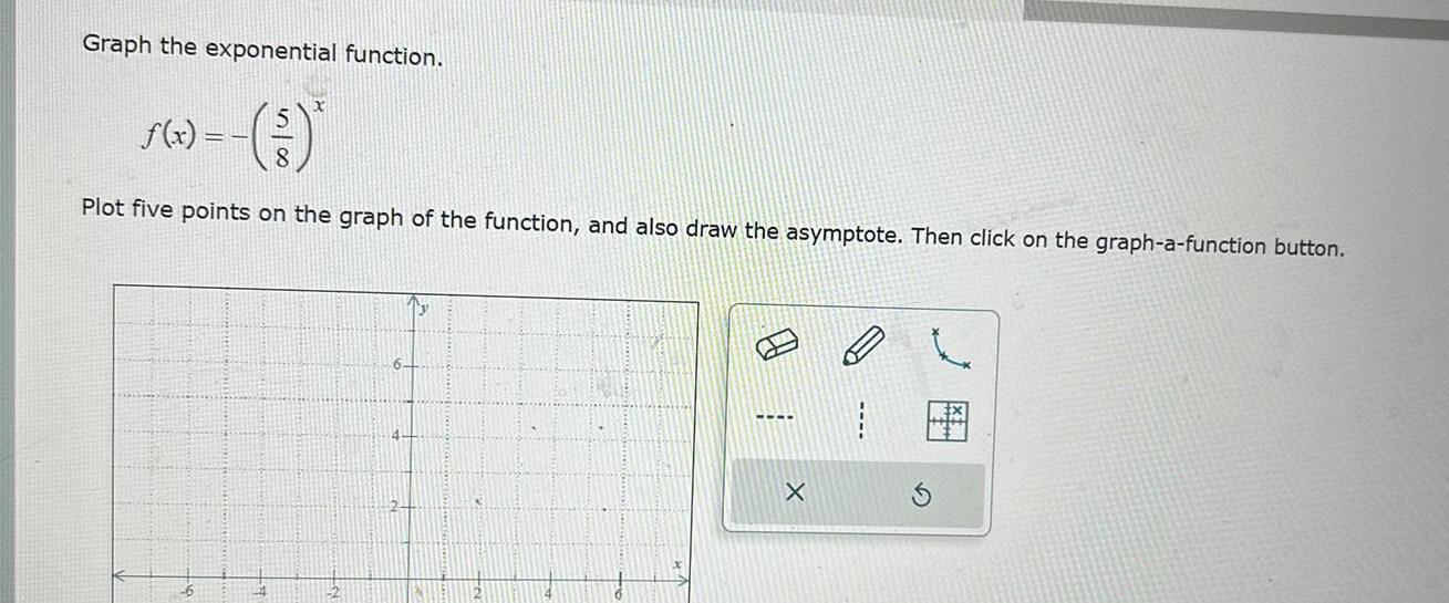 the graph of the function and also draw the asymptote Then click