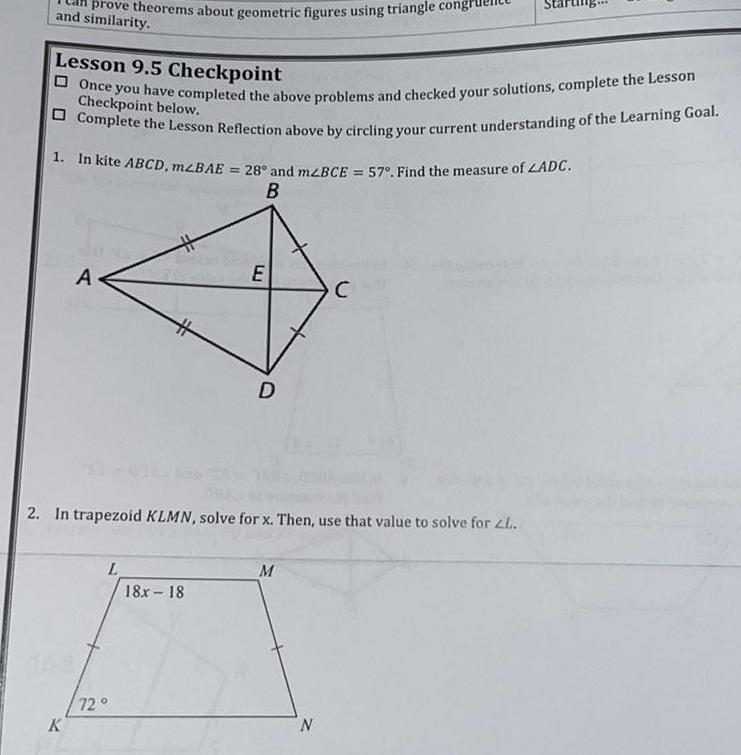Lesson 9 5 Checkpoint Once you have completed the above problems and