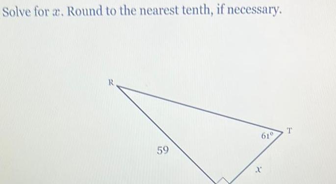 Solve for at. Round to the nearest tenth, if necessary. 59