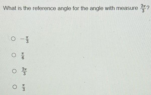What is the reference angle for the angle with measure T?