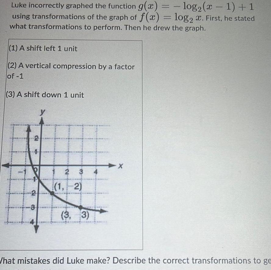 transformations of the graph of f x log x First he stated