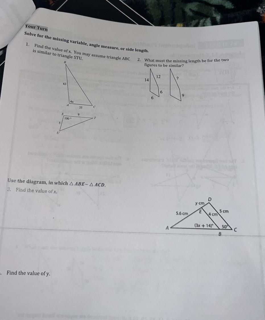 length consen 1 Find the value of x You may assume triangle