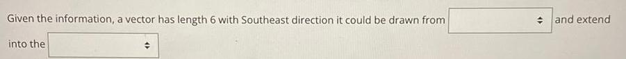 Given the information a vector has length 6 with Southeast direction