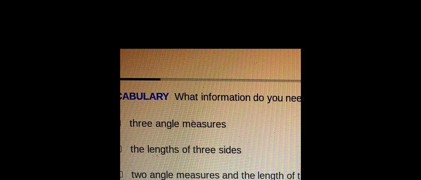 of three sides two angle measures and the length of t