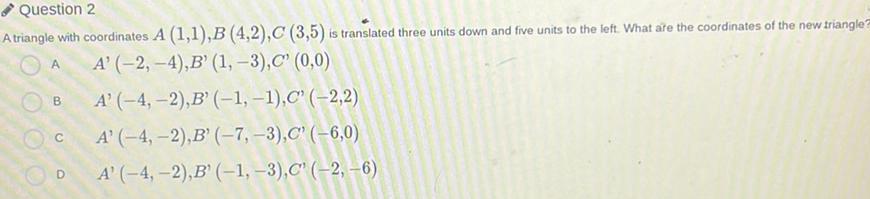 2 C 3 5 is translated three units down and five units