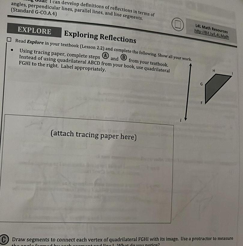  angles perpendicular lines parallel lines and line segments can develop definitions