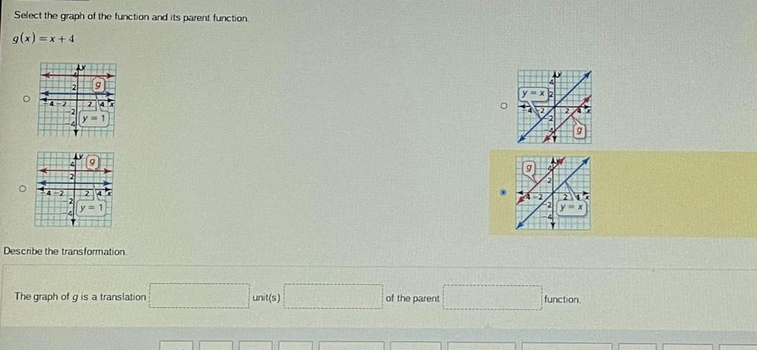 x x 4 O 4 2 y 24x y 11 Describe the