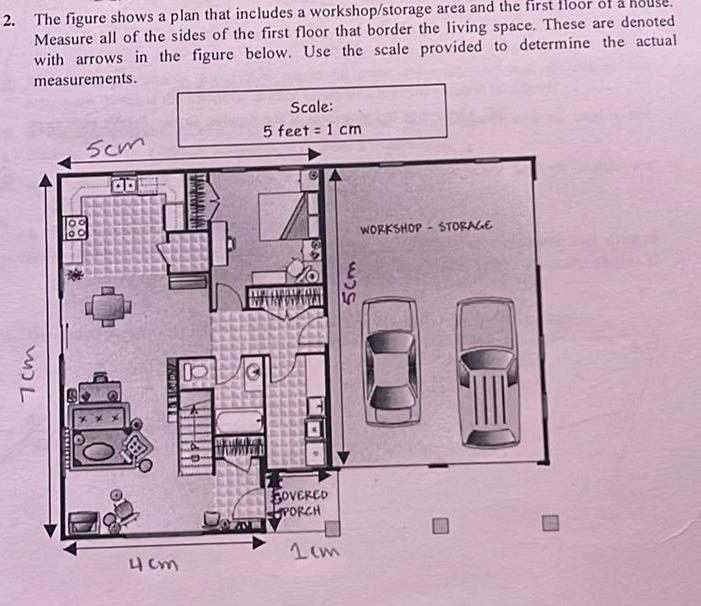 area and the first floor of Measure all of the sides of