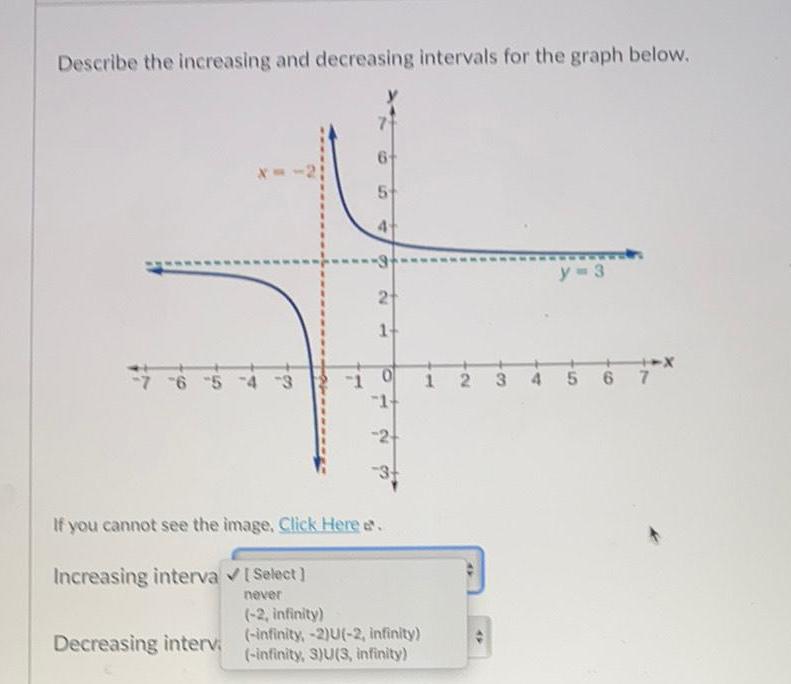  Describe the increasing and decreasing intervals for the graph below 7