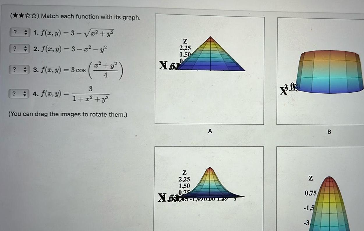  Match each function with its graph 1 f x y 3