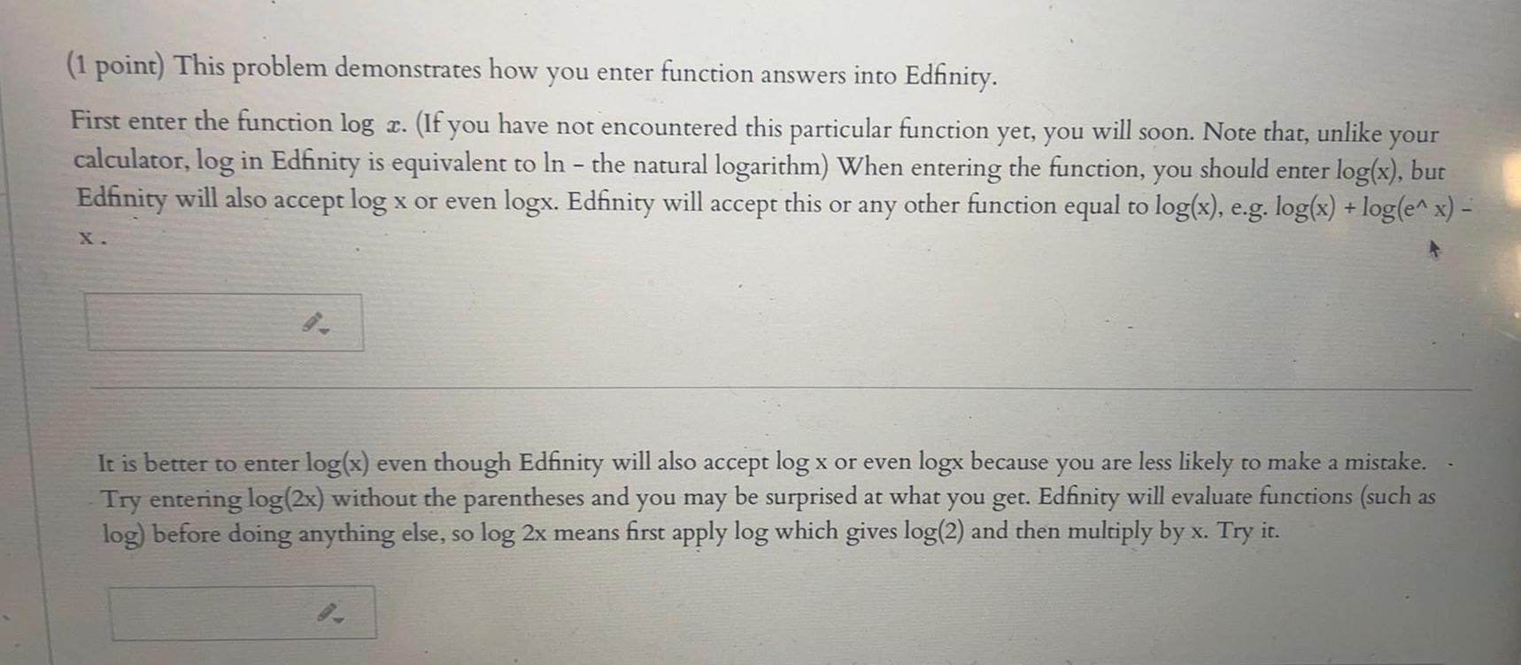enter the function log &aelig;. (If you have not encountered this particular