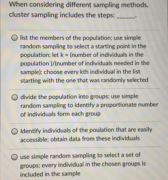 the members of the population use simple random sampling to select a