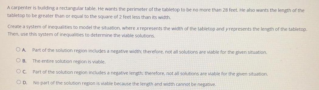 of the tabletop to be no more than 28 feet. He also