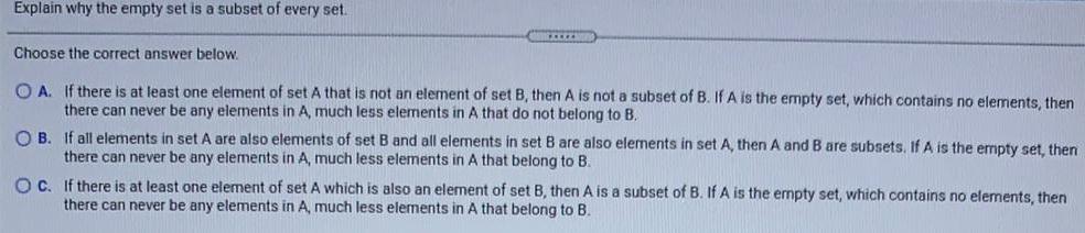 If there is at least one element of set A that is