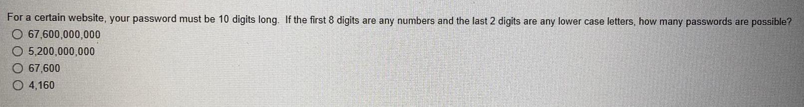 If the first 8 digits are any numbers and the last 2