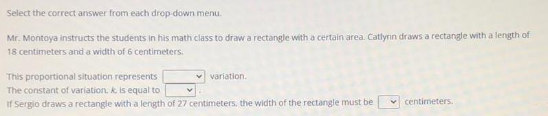  Select the correct answer from each drop down menu Mr Montoya