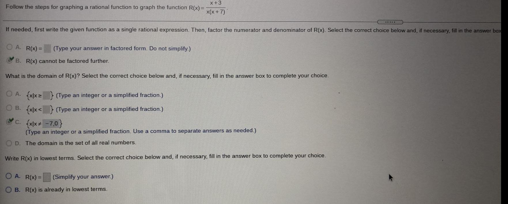 Follow the steps for graphing a rational function to graph the