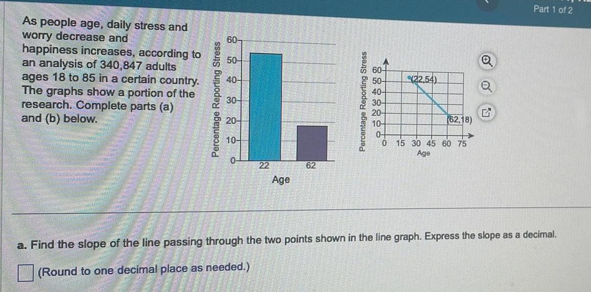  As people age daily stress and worry decrease and Percentage Reporting