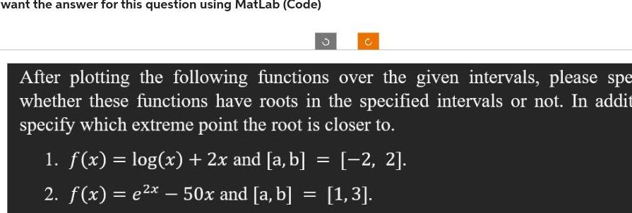 the following functions over the given intervals please spe whether these functions