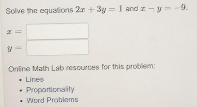 Math Lab resources for this problem: . Lines Proportionality Word Problems