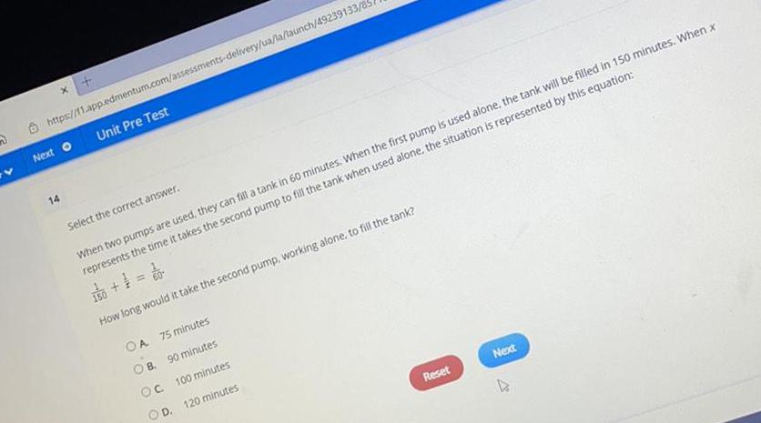 a tank in 60 minutes. When the first pump is used alone,