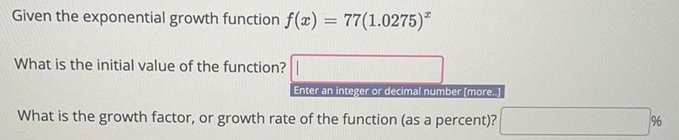 initial value of the function? Enter an integer or decimal number [more..]What