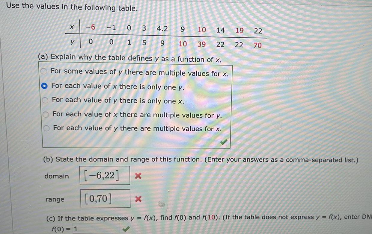 defines y as a function of x.For some values of y there