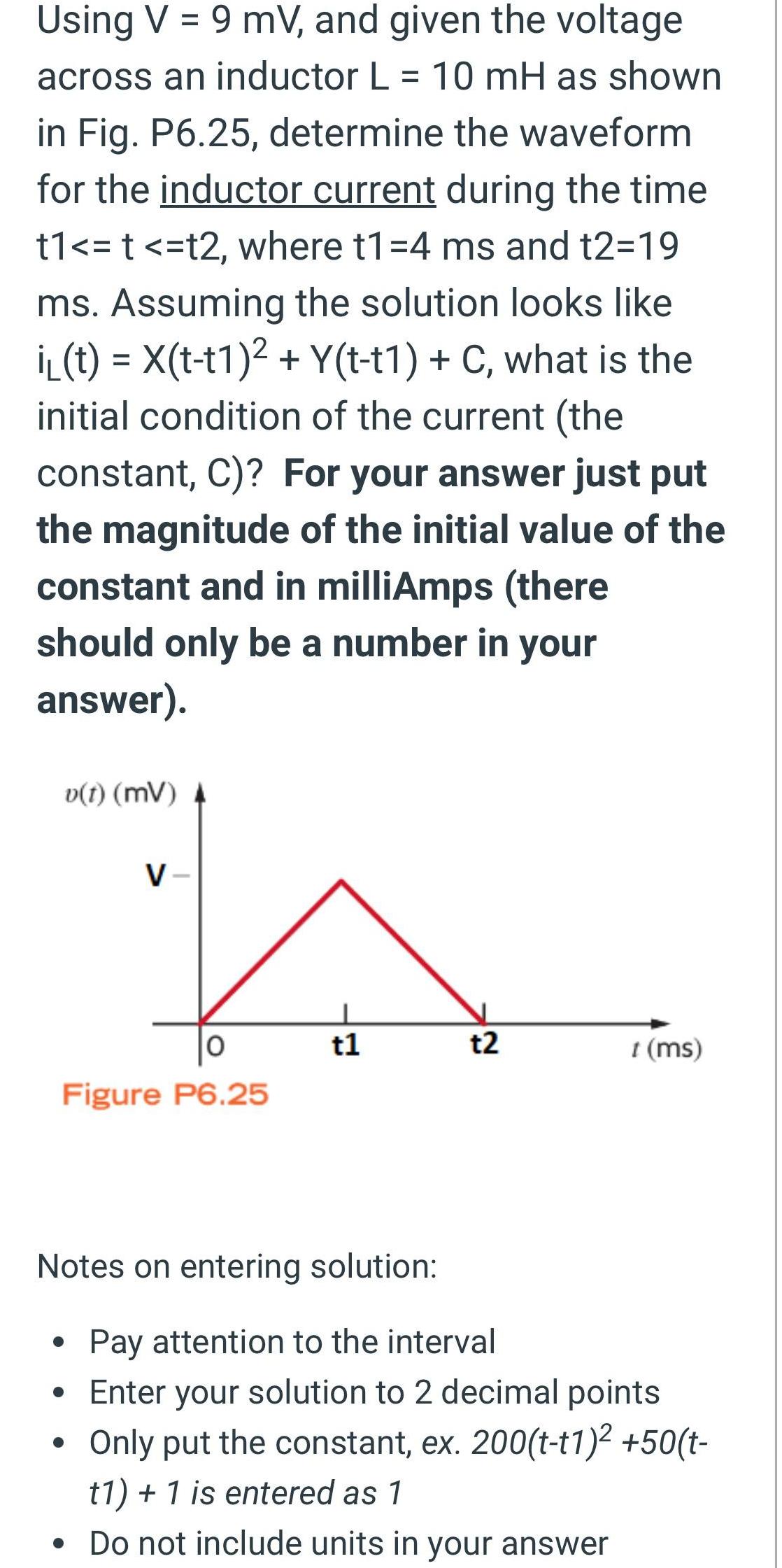 L 10 mH as shown in Fig P6 25 determine the waveform