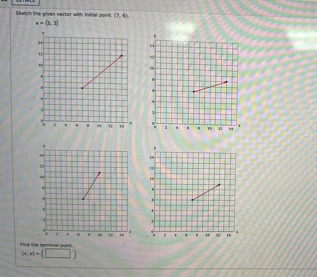 Sketch the given vector with initial point 7 6 u 5