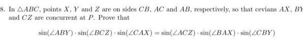  8 In AABC points X Y and Z are on sides