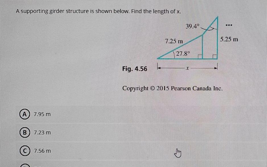  A supporting girder structure is shown below Find the length of