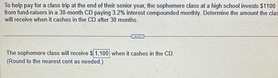 To help pay for a class trip at the end of