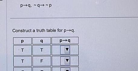  d b b d Construct a truth table for p q