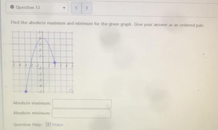  Question 13 432 N Find the absolute maximum and minimum for