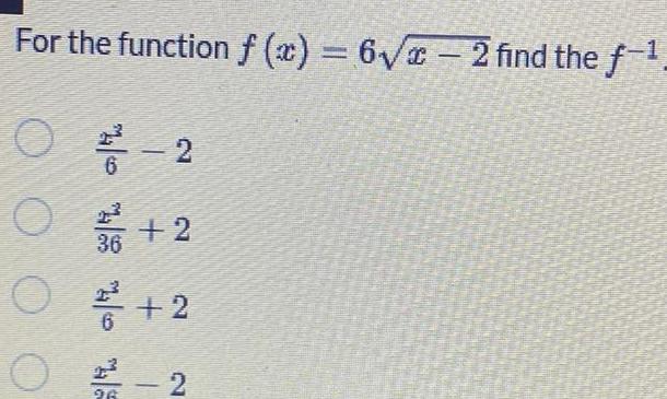 For the function f x 6 x 2 find the f