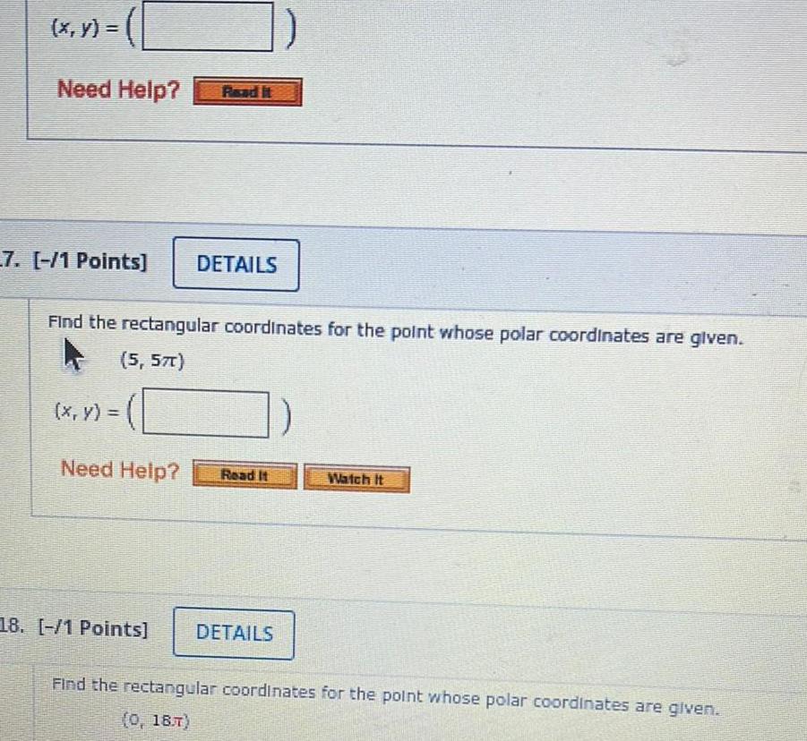 Find the rectangular coordinates for the point whose polar coordinates are given