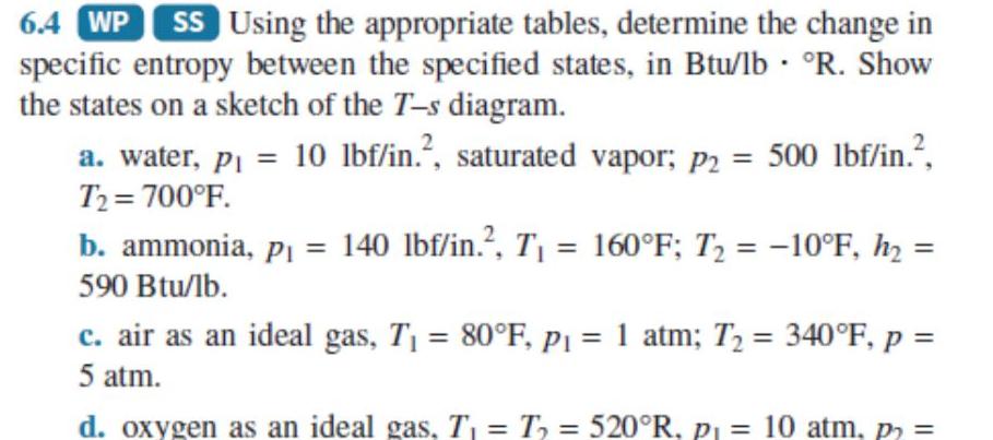 6 4 WP SS Using the appropriate tables determine the change