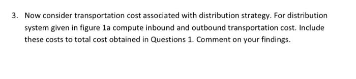  Now consider transportation cost associated with distribution strategy. For distribution system